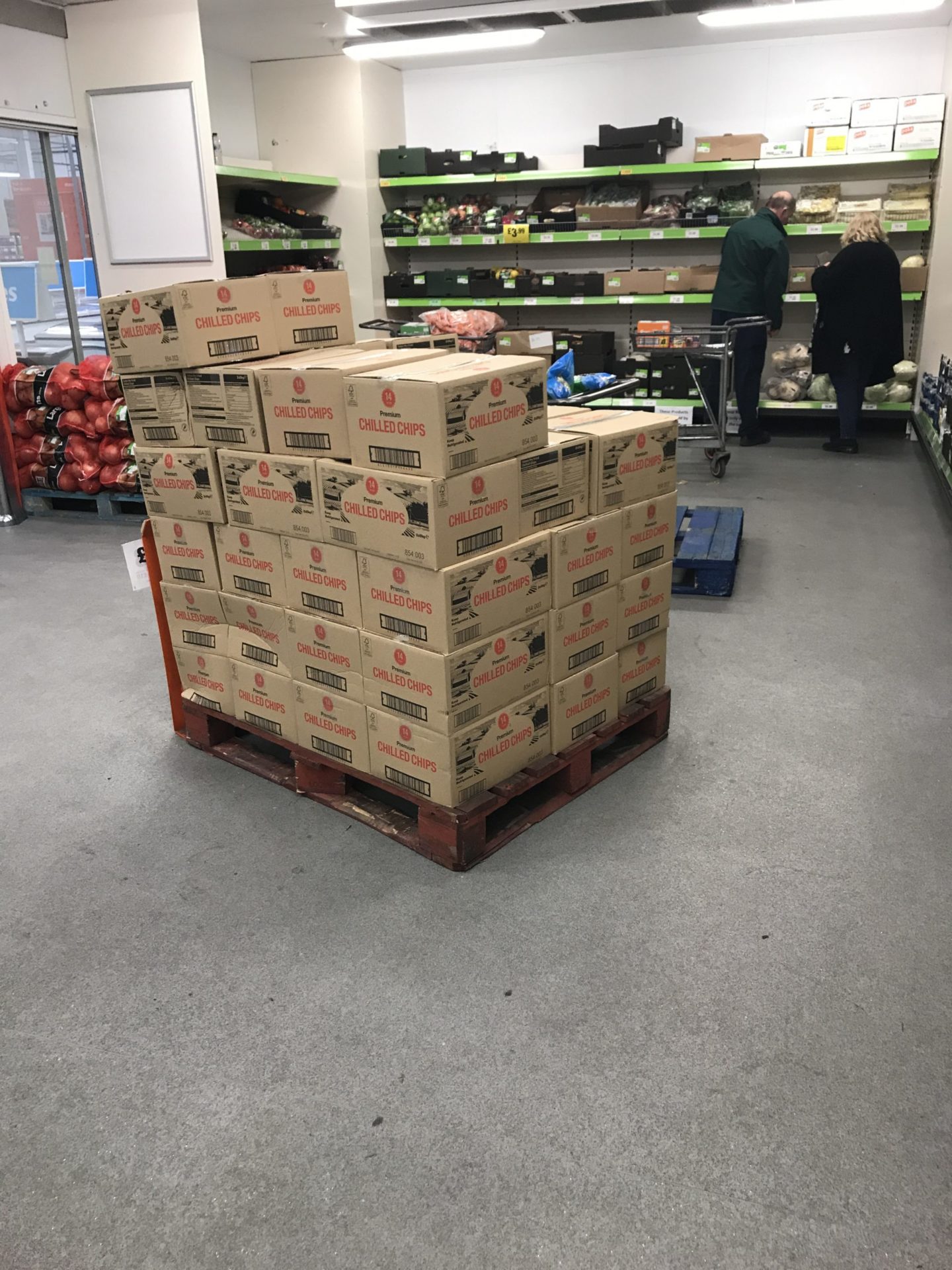 Pallet of food boxes