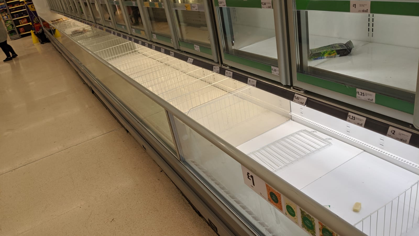 Empty supermarket freezer