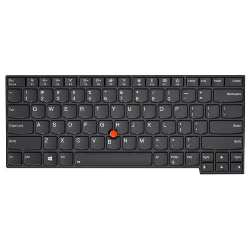Nordic Black Backlit Keyboard Assembly - Lenovo Thinkpad E480 T480s L380 L480 T490 E490 T495 L390 (01YP540)