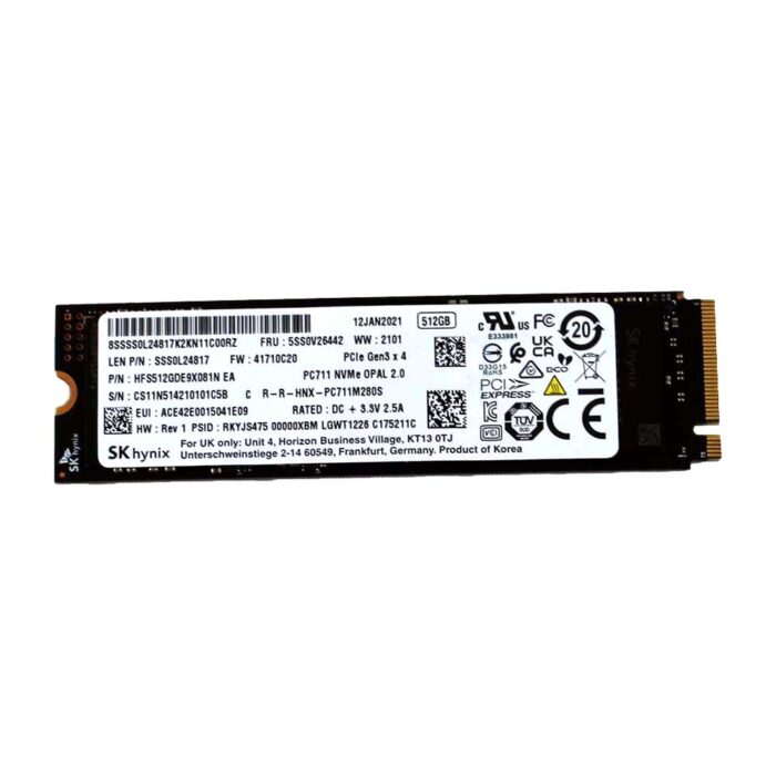 512GB M.2 M-Key 2280 32Gb/s (PCIe 3x4 NVMe (OPAL 2.0) SSD (01LX201)