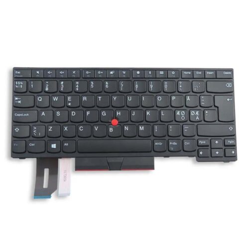 Black Nordic Keyboard Assembly - Lenovo Thinkpad E480 E490 R480 R490 L490 (01YP279)
