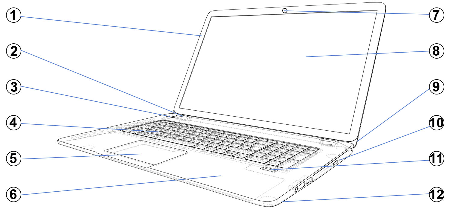 Laptop. outline computer. Vector illustration. Illustration of 3d.